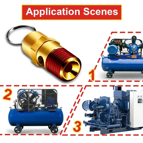 Application scenes for Two Pack One Quarter Inch NPT Air Compressor Pressure Relief Valves Brass Safety Check Valves 150 PSI