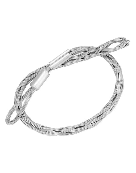 Heavy Duty Cable Pulling Socks Grip With 3306 Lbs Breaking Strength, 3.3 Ft Mesh Eye Clip, galvanized steel, coiled view