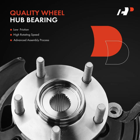 Close-up of a quality wheel bearing hub for Front Left Steering Knuckle And Wheel Bearing Hub Assembly For Hyundai Sonata 2011 2012 2013 2 0 L Driver Side Without Sport Suspension OEM Grade Replacement Easy Install Fits Like A Dream highlighting advanced assembly process.