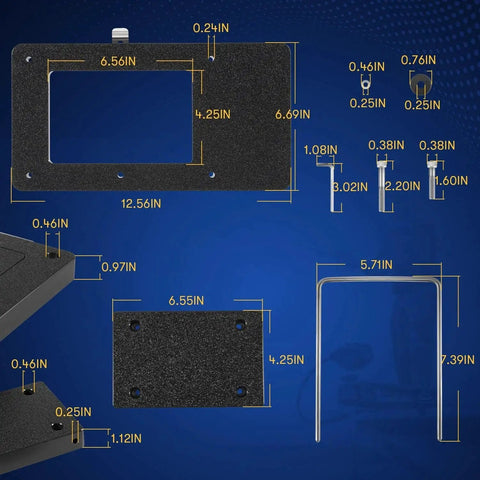 Dimensions of Xi Series Quick Release Trolling Motor Mounting Bracket Kit Replacement For Motorguide Xi3 Xi5 Mounting Plate