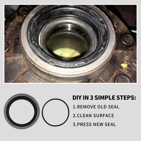 2 Piece Rear Axle Wheel Bearing Seal And O Ring Kit For Ford F Series Super Duty F250 F350 installed on axle