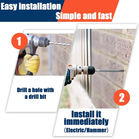 Installation of Flat Head Cross Sleeve Anchor Bolts Three Eighths Inch By Six Inch For Concrete Masonry And Brick Galvanized Zinc Plated