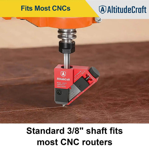 Pro Grade Precision Drag Knife Three Eighths Inch Shaft For CNC Router With Adjustable Depth And Dual Bearings on CNC machine