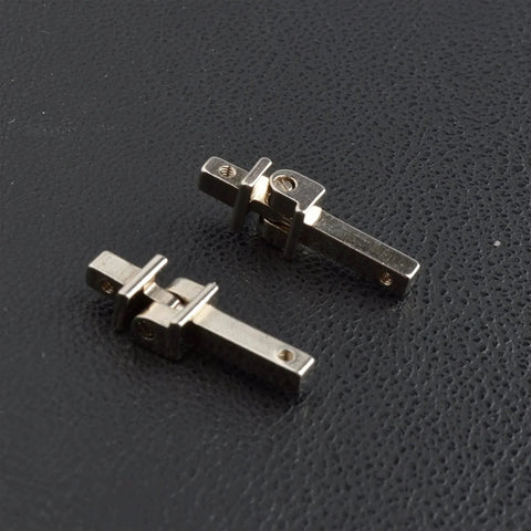 10 Sets Replacement Eyewear Hinges For Glasses And Sunglasses With Spring Hinges Alloy Silver Tone displayed on a textured surface