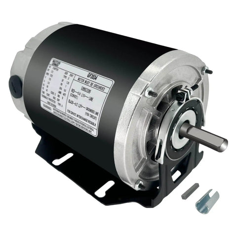 Front view of 1/3HP 115V Blower Motor 1725RPM 48 Frame 60Hz Includes 7.5uF 370V Capacitor Replaces Packard 45013 Ao Smith