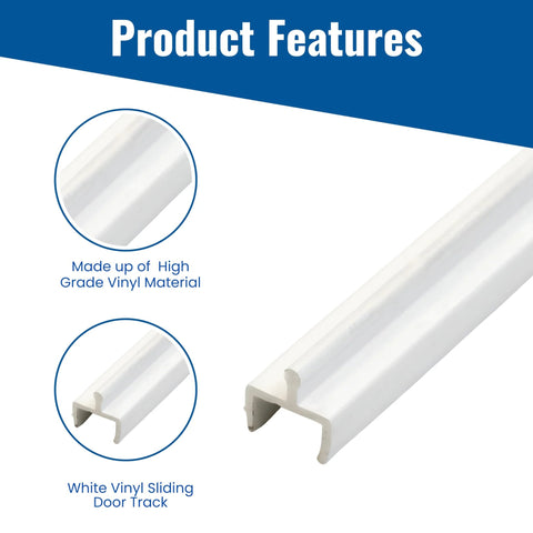 Vinyl Sliding Screen Door Track 72 Inch White Replacement Bottom Rail For Patio Doors Durable Vinyl Channel For Bypass And Pocket Style Screens Repair Guide Included