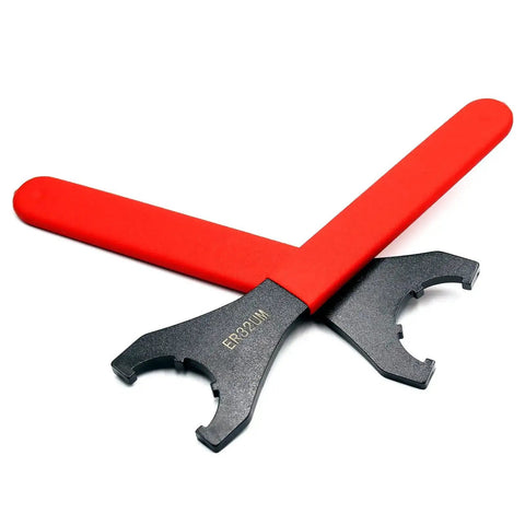 Red Spanner Precision Wrench For CNC Milling Collet Chuck Fits Most Tool Holders For Tightening And Loosening Clamping Nuts And Screws ER-32UM Compatible Durable 2 Pack Wrench Set