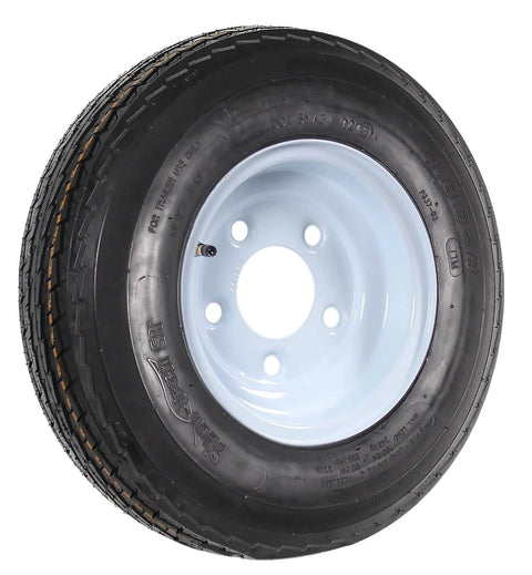 Two Pack Trailer Tire On Rim 480X8 4.80-8 Load Range C 5 Lug White Wheel for Utility Trailers with DOT Approval