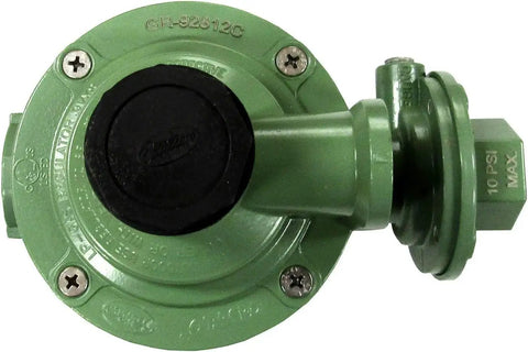 Compact Second Stage Low Pressure Propane Regulator With One Half Inch Inlet And Three Quarter Inch Outlet, Straight Through Design, 1,200,000 BTU Max Capacity, Adjustable Output From Nine To Thirteen Inches Water Column, Model GR-92812C Fairview