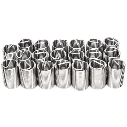 Heavy Duty Pro Grade 20 Piece 304 Stainless Steel Wire Thread Inserts Kit M12 x 1.25 Helicoil Style Sleeves For Quick Thread Repair And Conversion In Metal Fasteners