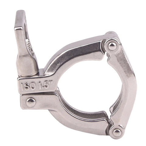 DERNORD 1.5 inch sanitary clamp, stainless steel 304 tri-clamp, three-segment clover design.