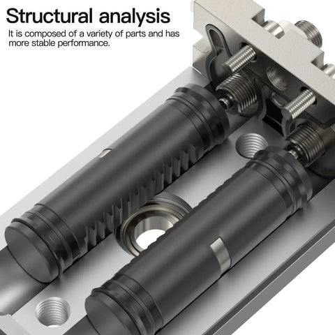 MSQB 180-degree pneumatic rotary actuator with magnetic, double-acting rack-and-pinion – side view