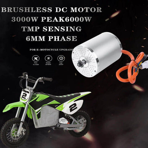 Beefed-Up 48V 2000W Brushless DC Motor For Electric Scooters Dirt Bikes And Go Karts with temperature sensor and 6 mm phase wires
