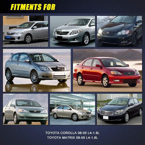 Images showing various models of 2005-2008 Toyota Corolla and Matrix fitting with Fuel Pump Module Assembly E8874M