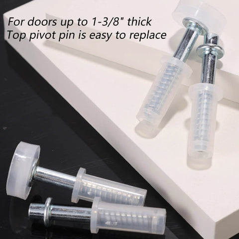Close-up of Bi Fold Door Top Roller Guide Wheel And Top Pivot Spring Loaded Bifold Closet Door Repair Kit components.