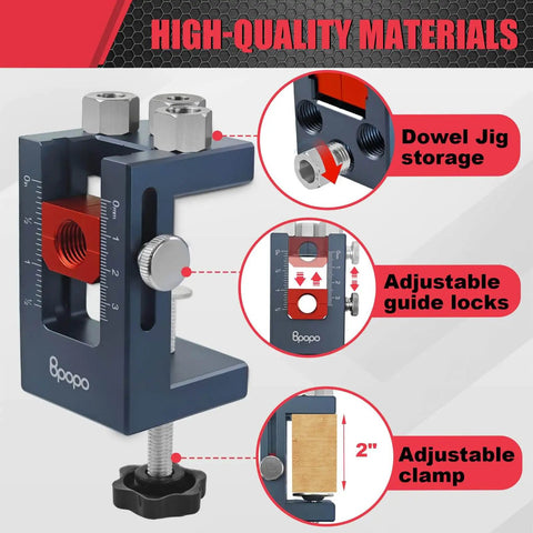 Doweling Jig Kit For Woodworking With Adjustable Width For Perfect Straight Holes Pro Grade Setup Includes 3 Drill Guide Bushings
