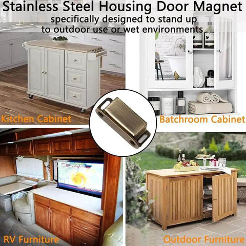 Heavy Duty Magnetic Cabinet Catches 2 Pack Holds Up To 15 Lbs Cupboard Door Magnets Stainless Steel for furniture and cabinets