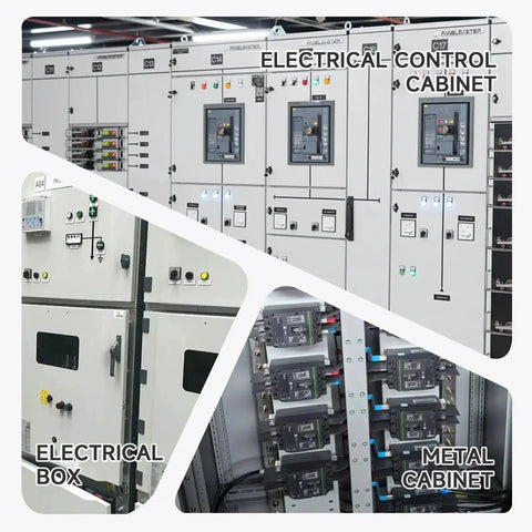 Electrical control cabinet, electrical box, and metal cabinet for industrial use