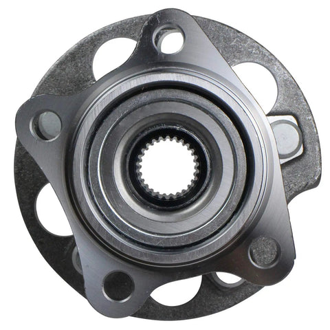 Rear Wheel Bearing And Hub Assembly For AWD Only Compatible With Toyota Highlander 2004 2013 Venza 2009 2016 Lexus RX330 04 06 RX350 07 09 RX400h 2006 2008 Rear Axle 5 Lug Replacement, top view showing 5-lug mounting plate and bearing detail