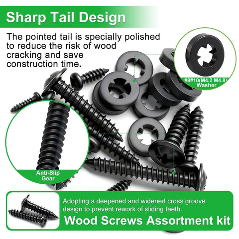 410 Stainless Steel Wood Screw Set, DIY Friendly Assortment Kit With M2 M3 M4 Pan Head And Truss Head Self Tapping Screws