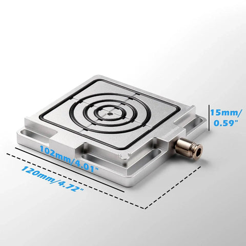 Aluminum No Fuss Vacuum Clamp Pod For CNC Routers And Milling Projects, 4.7 X 4 X 0.6 Inch Workholding System For Wood Metal And Acrylic