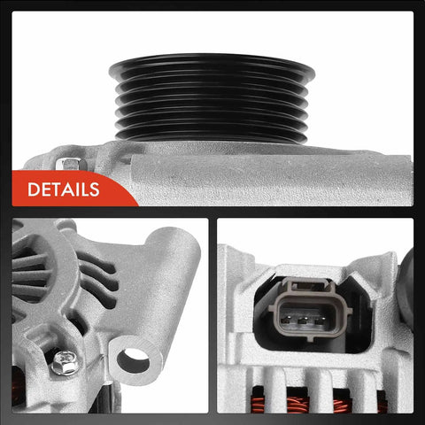 Alternator Replacement For Ford Escape 2008 Mercury Mariner 2008 And Mazda Tribute 2008 With V6 3.0L Engine 12V 150A Clockwise Rotation 6 Groove Pulley Easy Fit For Dependable Electrical Charging Ready To Roll On The Road close-up details
