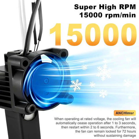Cooling fan from All In One Hotend Kit For Bamboo Lab P1P And P1S 3D Printers with 15000 RPM speed indication