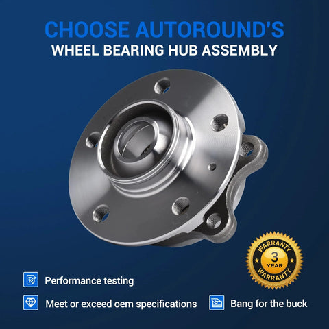 Front And Rear Wheel Bearing And Hub Assembly Set For A4 A5 A6 A7 Quattro Allroad 2008 To 2015 Fits AWD Models 2 Pack Heavy Duty Bearings