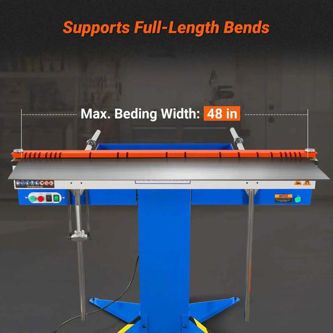 Industrial Magnetic Pan And Box Sheet Metal Brake For 20 Gauge Capacity Heavy Duty Pro Grade Press Brake, 48-inch max width