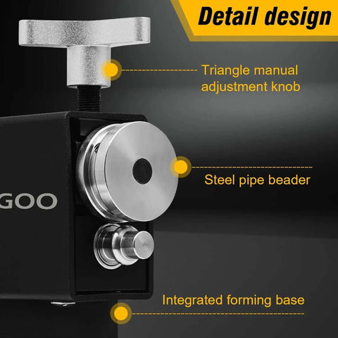 Close-up of the Bead Roller Tubing Beader Tool For Intake And Intercooler Tubing showing adjustment knob and pipe beader.