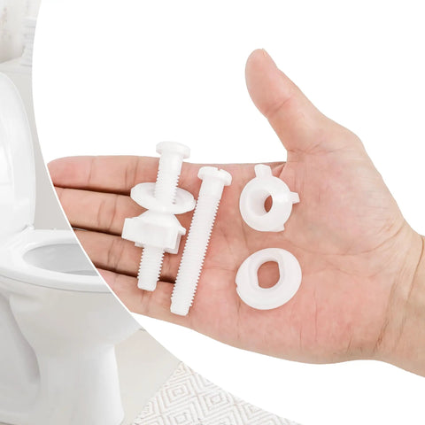 Toilet Seat Screws Replacement White Plastic Bolts And Nuts For Top Mount Toilet Seat Hinges Two Pack No Tools Needed