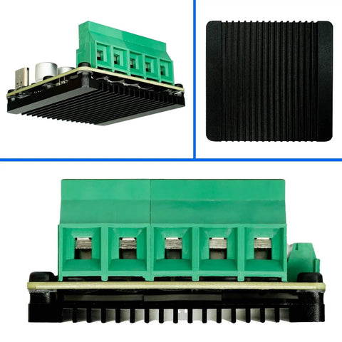 ODESC V4.2 24V Single Drive High Current High Precision Brushless Servo Motor Controller with green connectors and heat sink