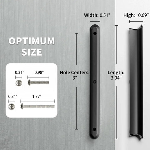 10 Pack Matte Black Cabinet Handles For Kitchen And Bathroom Renovations With 3 Inch Center To Center Hole Spacing 76mm Cabinet Pulls diagram