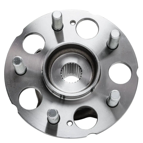 Top view of AWD Rear Wheel Hubs And Bearings Assembly 2-Piece Set For 2013-2015 Acura RDX And 2012-2016 Honda CR-V AWD Replacement Beefed-Up Rear Hubs With 5-Bolt Lugs And 4-Bolt Square Flange