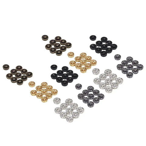 Metal Snap Buttons 5mm Sew On Replacement Kit 100pcs For Clothing Pants Skirts Collars In Assorted Colors Silver Bronze Black Gold