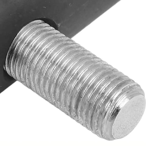 Close-up of a heavy-duty threaded metal part of the Steering Neck Bearing Race Puller For Motorcycles 1 1/8 To 2 5/8 Inch Inner Diameter Autocycle Extractor Kit Heavy Duty Bike Maintenance Tool For Shops Garages