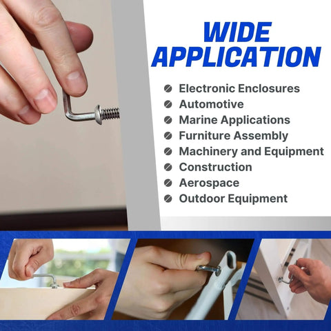Button Head Socket Cap Screws 1/4-28 x 5/8 Stainless Steel 18-8 Full Thread Bright Plain Finish Corrosion Resistant Machine Thread Allen Socket Drive 25 Pack For Furniture And Bikes And DIY Projects By Fastenere being used in furniture assembly.