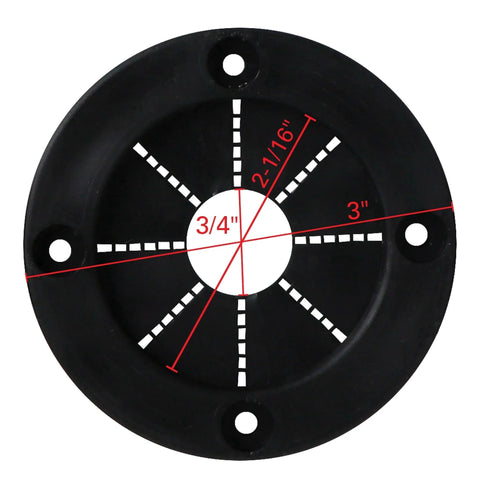 2 Inch Black Rigging Grommet With Flexible Rubber Center And Durable Plastic Outer Ring For Marine Rigging Applications