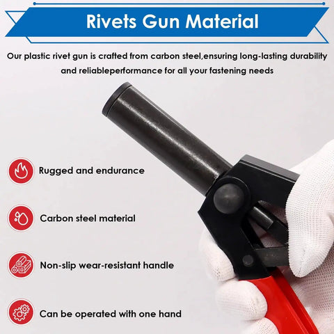 Must Have 42 Piece Plastic Rivet Gun Kit With 40 Nylon Rivets In Four Sizes And A Rivet Removal Tool For Fast Auto And Home Interior Repairs
