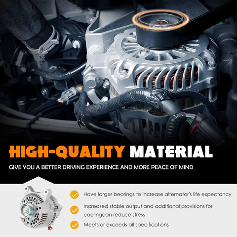 Installed Beefed-Up Alternator Replacement For F-150 E-Series F-250 Super Duty Expedition Mustang Thunderbird 4.6L 5.4L V8
