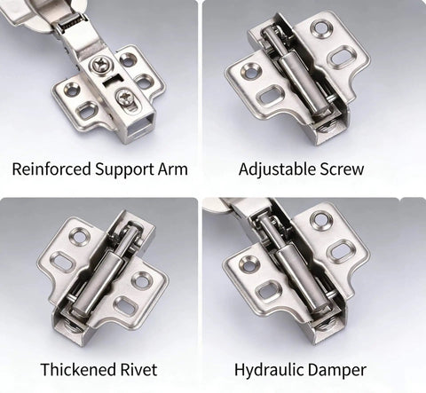 10 Pack Soft Close Concealed Cabinet Hinges For European Full Overlay Frameless Cabinets Heavy Duty Adjustable Kitchen