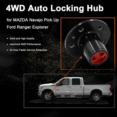 Manual Free Wheel Bearing Locking Hubs Replacement For Ford Explorer 1990-1994, Ford Ranger 1990-1997, Mazda Pickup 1994-1997, Navajo 1990-1994 AVM465HP 2 Piece Direct Fit Upgrade with focus on product and truck application.
