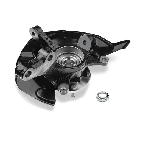 Front view of Front Right Steering Knuckle and Wheel Bearing Hub Assembly for Toyota Highlander 2004 2005 2006 2007 3.3L FWD Passenger Side