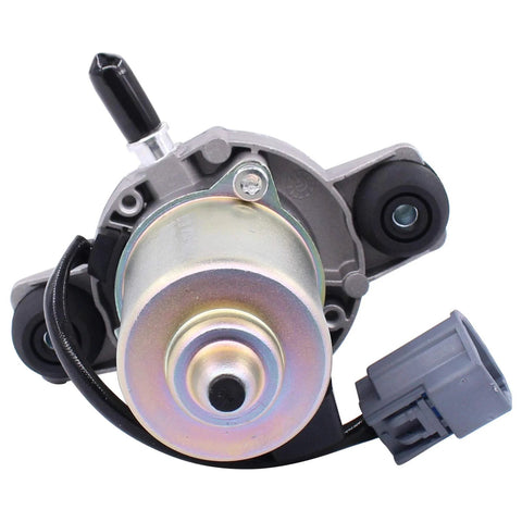 NewYall UP-28 electric brake booster vacuum pump with metal pulley, gray housing, and wiring connector.