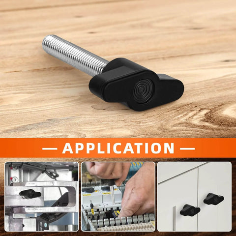 Beefy Black Z Type Thumb Screws 5 Pack M6 x 15mm Plastic Head T Shaped Wing Knobs For Mechanical Assemblies Carbon Steel Insulated Durable Quick Adjust Knobs