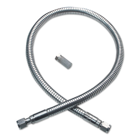 Cryogenic transfer hose, stainless steel braided, 48-in length with dual end fittings for nitrogen/argon