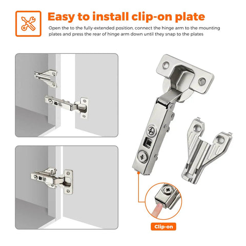 Concealed Full Overlay Cabinet Hinges 105 Degree Soft Close 4 Pack 2 Pairs For Face Frame Kitchen Cabinets Adjustable Dampers