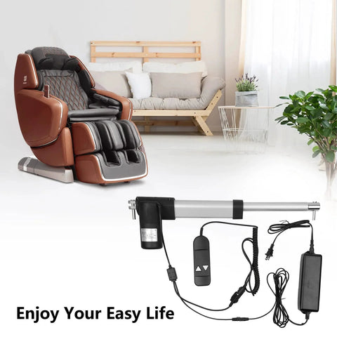 Heavy Duty Electric Recliner Actuator Replacement Kit for Lift Chairs 24V DC Motor with 8.27 Inch Stroke and 15.31 Inch Install Length