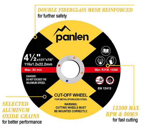50 Pack 4.5 Inch Thin Cut Off Wheels For Angle Grinder Arbor Seven Eighths Inch Metal And Stainless Steel Cutting Discs Pro Grade Fast Cutting