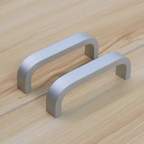 10 Piece Modern Silver Square Arch Cabinet Pull Handles Set In Aluminium Alloy Wire Finish 2.5 Inch Hole Center 64mm Drawer Handles